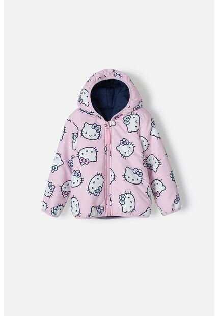 Chaqueta De Hello Kitty Con Capucha Rosada Para Niña 2T A 5T 4T