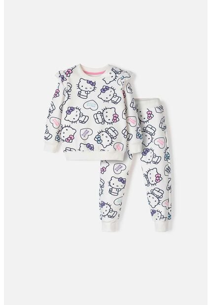 Conjunto De Hello Kitty Con Pantalón Marfil Para Niña 2T A 5T 5T