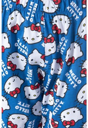 Pijama De Hello Kitty De Pantalón Largo Blanco Y Azul Para Mujer XL