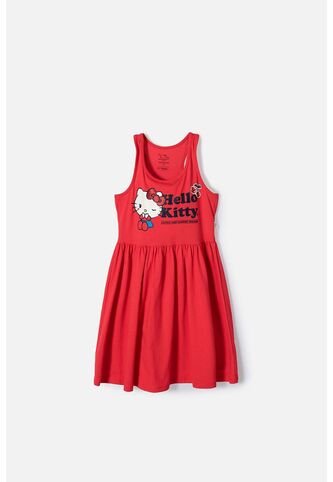 Vestido De Hello Kitty Manga Sisa Rojo Para Niña 8 Hello Kitty