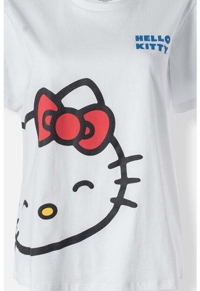 Pijama De Hello Kitty De Pantalón Largo Blanco Y Azul Para Mujer XS