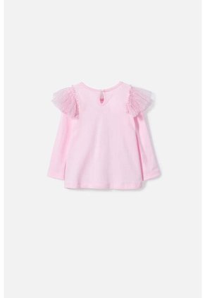 Camiseta De Hello Kitty Rosada Manga Larga Para Bebé Niña 3-6