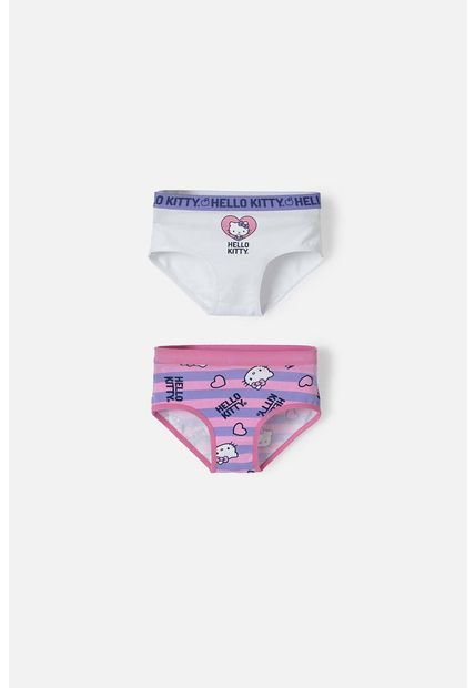 Pack X2 Panties De Hello Kitty Multicolor En Dúo Para Niña 2T A 5T 5T