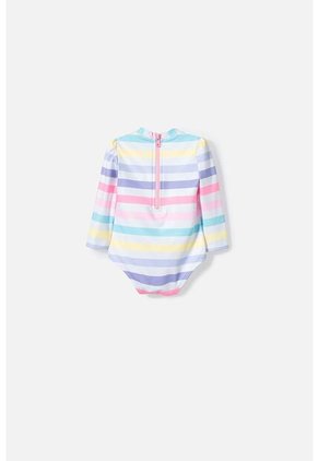 Traje De Baño De Hello Kitty Multicolor Manga Larga Para Bebé Niña 9-12