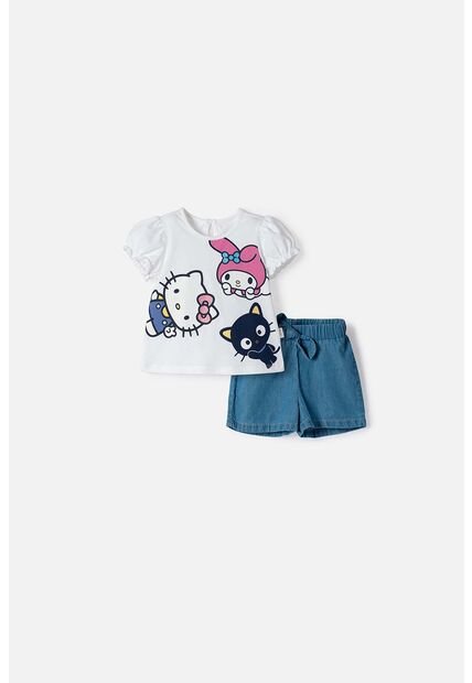 Conjunto De Hello Kitty Con Short Multicolor Para Bebé Niña 12-18