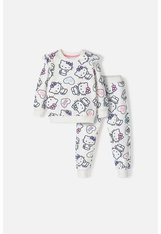 Conjunto De Hello Kitty Con Pantalón Marfil Para Niña 2T A 5T 4T Hello Kitty