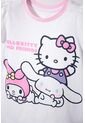 Pijama De Hello Kitty Blanca Y Rosada De Camiseta Manga Corta Para Niña 2T A 5T 2T de Hello Kitty