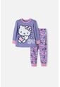 Pijama De Hello Kitty Morada Y Rosada De Camiseta Manga Larga Para Niña 2T A 5T 5T de Hello Kitty