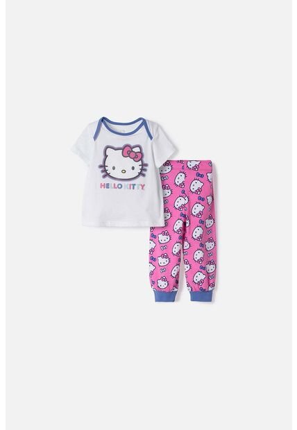 Pijama De Hello Kitty Pantalón Largo Multicolor Para Bebé Niña 9-12