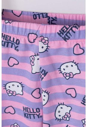 Pijama De Hello Kitty Morada Y Rosada De Camiseta Manga Larga Para Niña 2T A 5T 4T