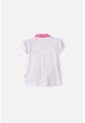 Camiseta Tipo Polo De Hello Kitty Blanco Y Rosado Para Niña 2T A 6T 4T de Hello Kitty