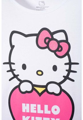 Camiseta De Hello Kitty Manga Corta Blanco Para Niña 10
