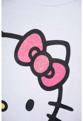 Camiseta De Hello Kitty Manga Corta Blanco Para Niña 10