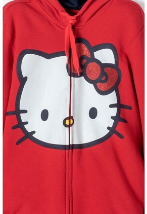 Buzo De Hello Kitty Rojo Y Azul Con Capucha/abierto Para Niña 8