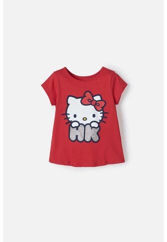 Camiseta De Hello Kitty Manga Corta Roja Para Niña 2T A 5T 5T Hello Kitty