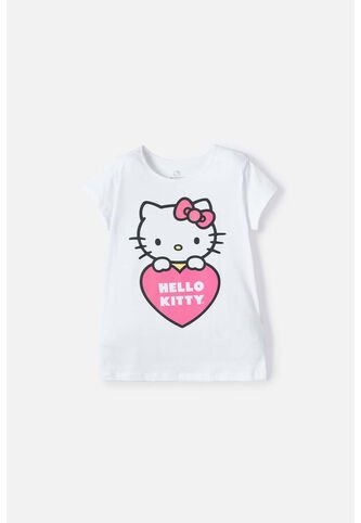 Camiseta De Hello Kitty Manga Corta  Blanco Para Niña 8 Hello Kitty