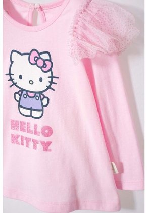 Camiseta De Hello Kitty Rosada Manga Larga Para Bebé Niña 12-18