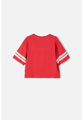 Camiseta De Hello Kitty Manga Corta Rojo/rosado Para Niña 6