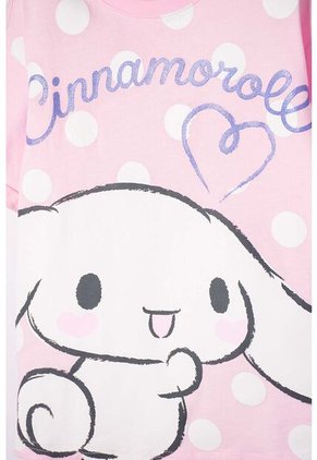 Camiseta De Cinnamoroll Manga Corta Rosa Para Niña 4