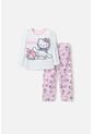 Pijama De Hello Kitty Blanca Y Rosada De Camiseta Manga Larga Para Niña 2T A 5T 5T de Hello Kitty