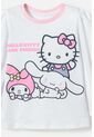 Pijama De Hello Kitty Blanca Y Rosada De Camiseta Manga Larga Para Niña 2T A 5T 5T de Hello Kitty