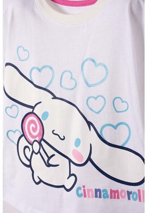 Camiseta De Cinnamoroll Manga Corta Blanco Para Niña 2T A 6T 4T