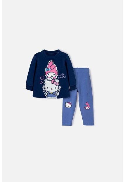 Conjunto De Hello Kitty Con Buzo Azul Para Bebé Niña 3-6