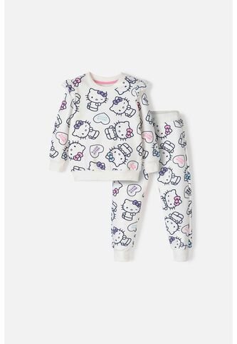 Conjunto De Hello Kitty Con Pantalón Marfil Para Niña 2T A 5T 4T Hello Kitty