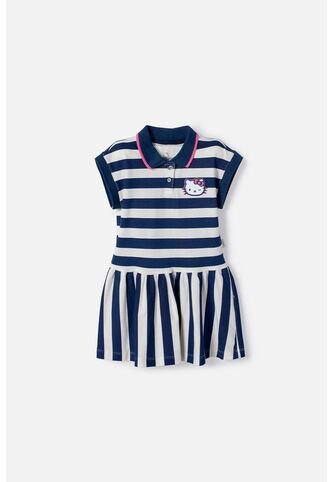 Vestido De Hello Kitty Manga Corta Multicolor Para Niña 2T A 6T 4T Hello Kitty