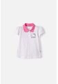 Camiseta Tipo Polo De Hello Kitty Blanco Y Rosado Para Niña 2T A 6T 2T de Hello Kitty