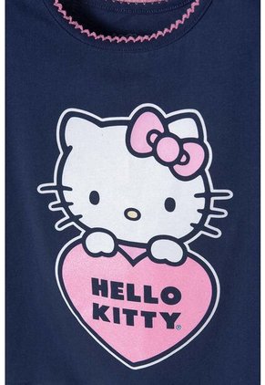 Conjunto De Hello Kitty Con Short Azul Y Marfil Para Niña 2T A 5T 3T