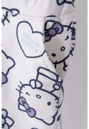 Conjunto De Hello Kitty Con Short Azul Y Marfil Para Niña 2T A 5T 3T