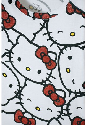 Camiseta De Hello Kitty Blanca Y Roja Manga Corta Para Niña 10