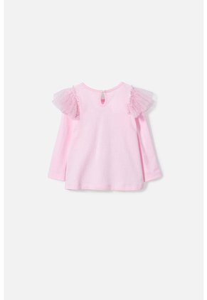 Camiseta De Hello Kitty Rosada Manga Larga Para Bebé Niña 12-18