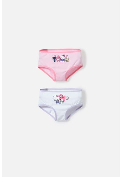 Pack X2 Panties De Hello Kitty Multicolor Para Niña 2T A 5T 2T