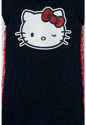 Vestido De Hello Kitty Azul Oscuro Y Rojo Con Capucha Para Niña 10