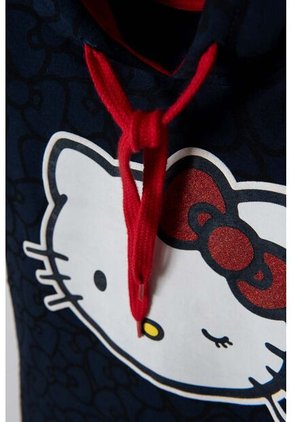 Vestido De Hello Kitty Azul Oscuro Y Rojo Con Capucha Para Niña 10