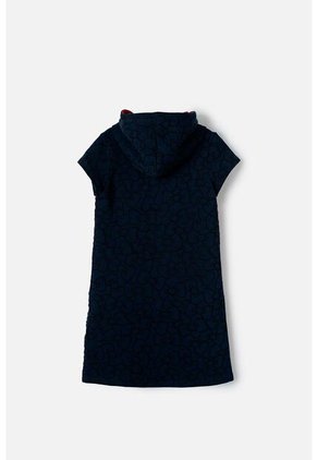 Vestido De Hello Kitty Azul Oscuro Y Rojo Con Capucha Para Niña 10