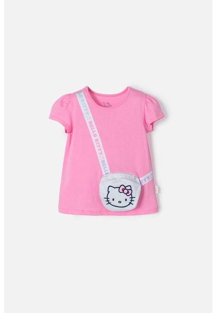 Camiseta De Hello Kitty Manga Corta Rosado Para Niña 2T A 5T 5T