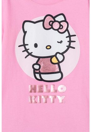 Camiseta De Hello Kitty Manga Corta Rosado Para Niña 4