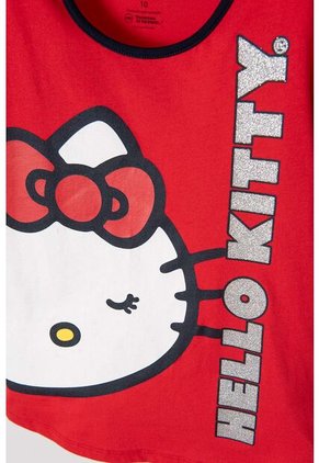 Pijama De Hello Kitty Roja Y Azul De Pantalón Largo Para Niña 10