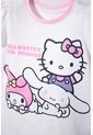 Pijama De Hello Kitty Blanca Y Rosada De Camiseta Manga Corta Para Niña 2T A 5T 5T de Hello Kitty