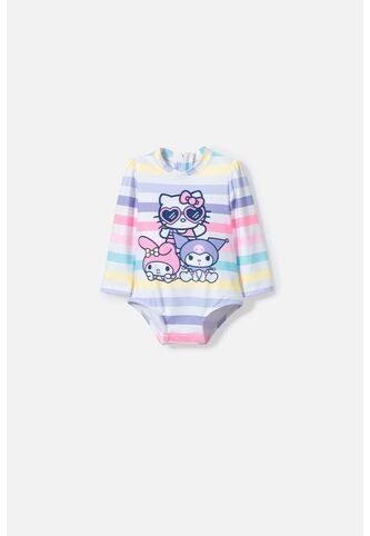 Traje De Baño De Hello Kitty Multicolor Manga Larga Para Bebé Niña 3-6 Hello Kitty