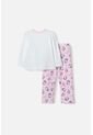 Pijama De Hello Kitty Blanca Y Rosada De Camiseta Manga Larga Para Niña 2T A 5T 5T de Hello Kitty