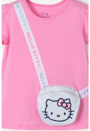 Camiseta De Hello Kitty Manga Corta Rosado Para Niña 2T A 5T 3T