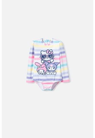 Traje De Baño De Hello Kitty Multicolor Manga Larga Para Niña 2T A 5T 4T Hello Kitty