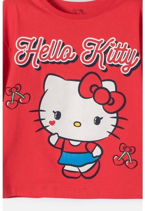 Camiseta De Hello Kitty Manga Corta Rojo/rosado Para Niña 14