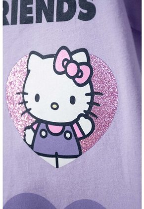 Camiseta De Hello Kitty Lila Estampada En Frente Para Niña 2T A 5T 3T