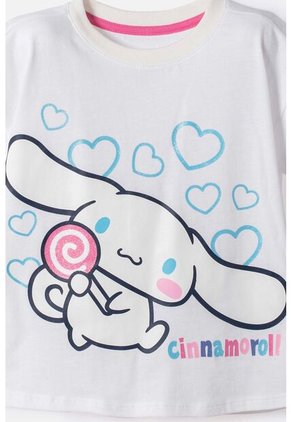 Camiseta De Cinnamoroll Manga Corta Blanco Para Niña 2T A 6T 5T