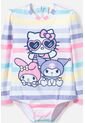 Traje De Baño De Hello Kitty Multicolor Manga Larga Para Niña 2T A 5T 4T de Hello Kitty